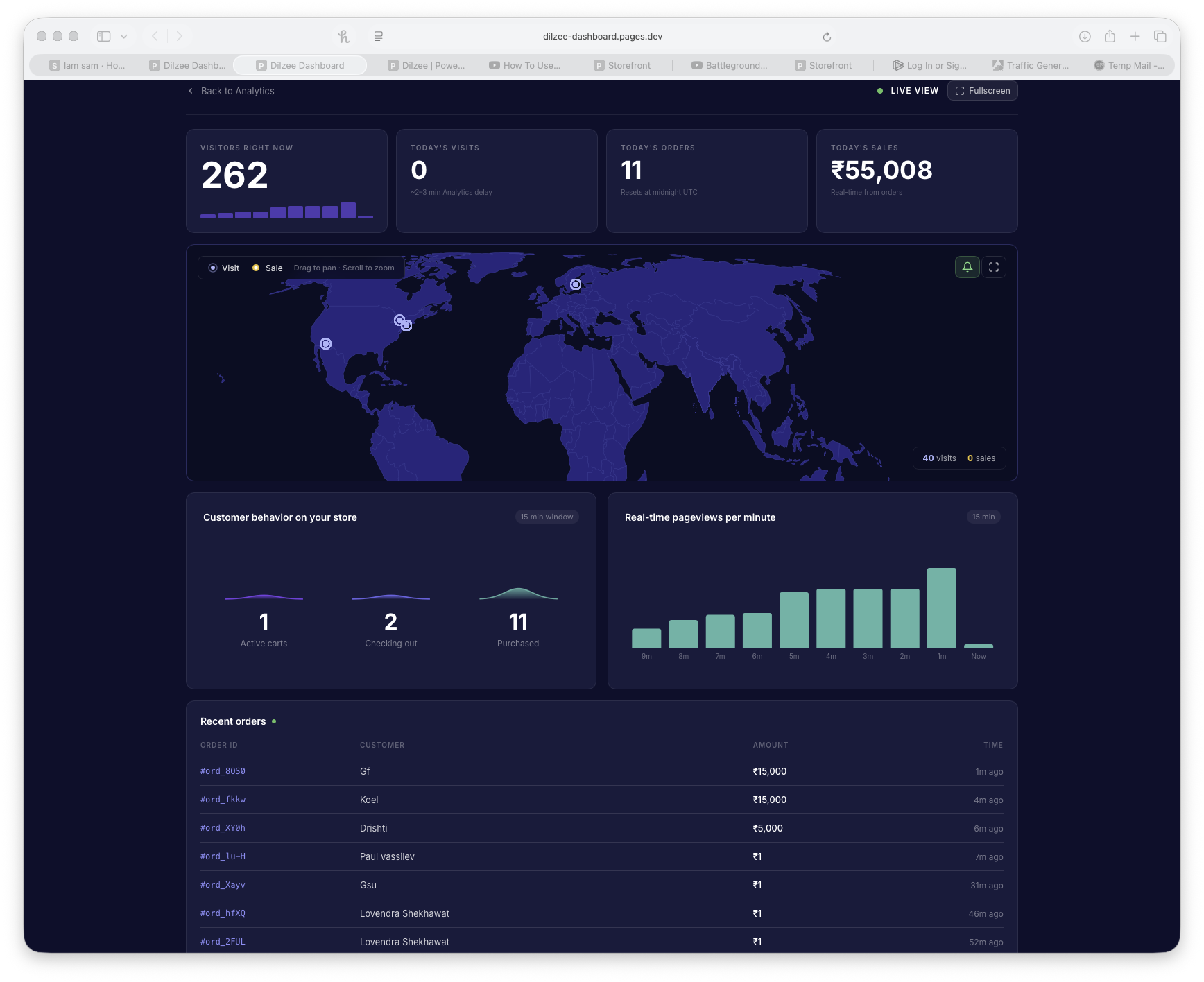 Live visitor map